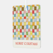 CRAZY QUILT Metal Square Ornament + Tekst (Voorkant links)