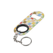 CRAZY QUILT Mini Flessenopener met Sleutelhanger (Achterkant Gekanteld)