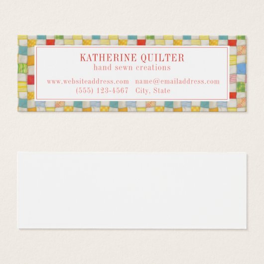 CRAZY QUILT Mini Visitekaartje II (Voorkant /achterkant)