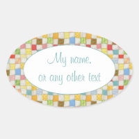 CRAZY QUILT Ovaal Mat Stickers