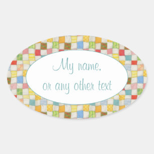 CRAZY QUILT Ovaal Mat Stickers
