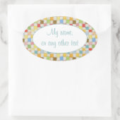 CRAZY QUILT Ovaal Mat Stickers (Tas)