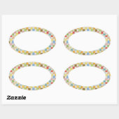 CRAZY QUILT Ovaal Mat Stickers (Vel)