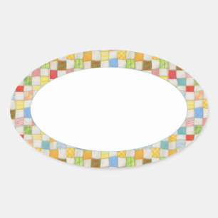 CRAZY QUILT Ovaal Mat Stickers
