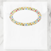 CRAZY QUILT Ovaal Mat Stickers (Tas)