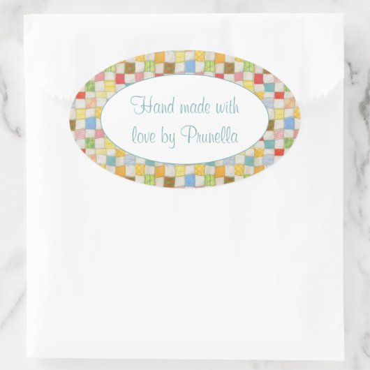 CRAZY QUILT ovale "handgemaakte" Stickers (Tas)