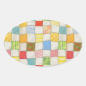 CRAZY QUILT Ovale Stickers (Voorkant)