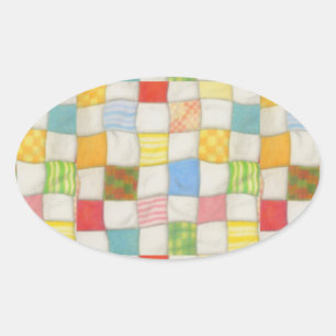 CRAZY QUILT Ovale Stickers