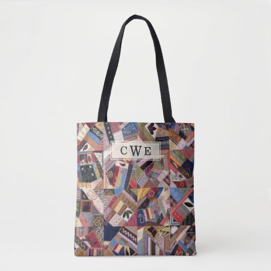 Crazy Quilt Patchwork-Look Custom Tote Bag (Voorkant)