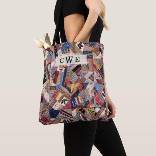 Crazy Quilt Patchwork-Look Custom Tote Bag (Dichtbij)