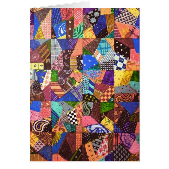 Crazy Quilt Patchwork Quilt Abstract Art Geometric (Voorkant)