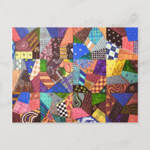 Crazy Quilt Patchwork Quilt Abstract Art Geometric Briefkaart