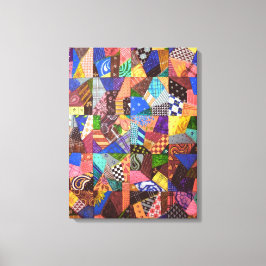 Crazy Quilt Patchwork Quilt Abstract Art Geometric Canvas Afdruk