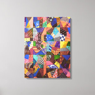 Crazy Quilt Patchwork Quilt Abstract Art Geometric Canvas Afdruk