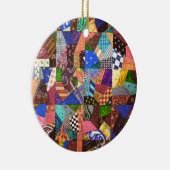 Crazy Quilt Patchwork Quilt Abstract Art Geometric Keramisch Ornament (Rechts)