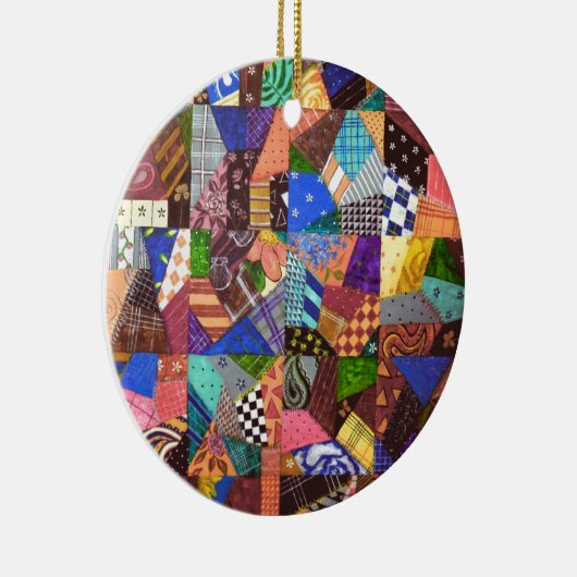 Crazy Quilt Patchwork Quilt Abstract Art Geometric Keramisch Ornament (Rechts)