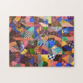 Crazy Quilt Patchwork Quilt Abstract Art Geometric Legpuzzel (Horizontaal)