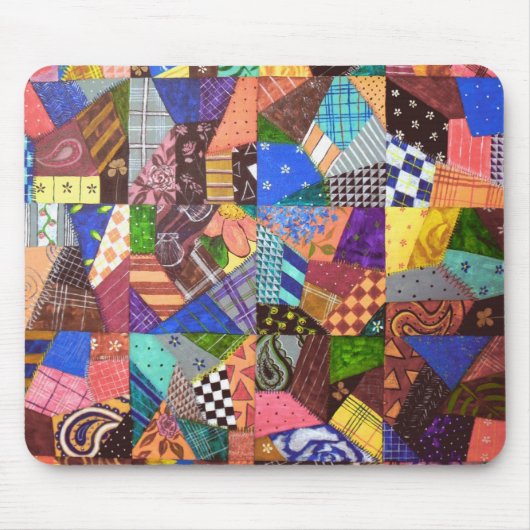 Crazy Quilt Patchwork Quilt Abstract Art Geometric Muismat (Voorkant)