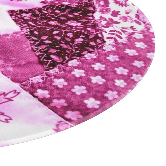 Crazy Quilt Patroon Roze Witte Bloemen Patchwork Snijplank (Hoek)