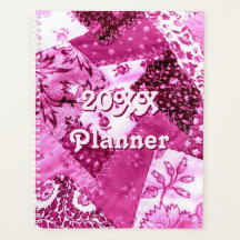 Crazy Quilt Patroon Roze Witte Bloemen