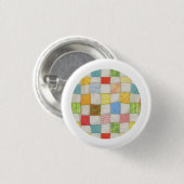 CRAZY QUILT Pin Ronde Button - Wit (Voorkant /achterkant)