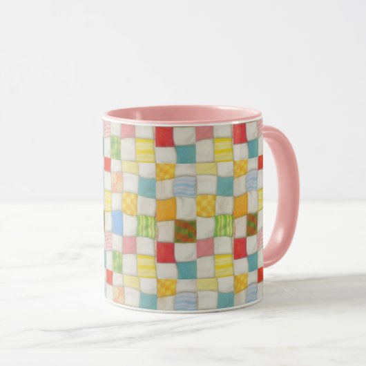 CRAZY QUILT Pink Combo Mok (Voorkant rechts)