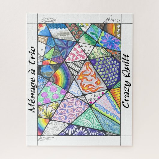 Crazy Quilt Puzzel met kunst van Menage a Trio (Verticaal)