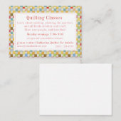 CRAZY QUILT "Quilting Classes" Visitekaartje Notitiekaartje (Voorkant / Achterkant)