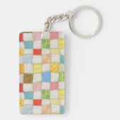 CRAZY QUILT Rechthoekige Acryl Sleutelhanger (achterkant)