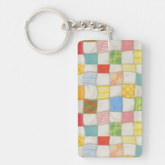 CRAZY QUILT Rechthoekige Acryl Sleutelhanger (Voorkant)
