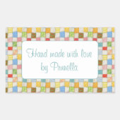 CRAZY QUILT Rechthoekige "Handgemaakte" Stickers (Voorkant)