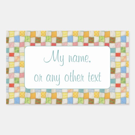 CRAZY QUILT Rechthoekige Matte Stickers (Voorkant)