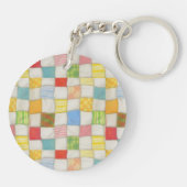 CRAZY QUILT Ronde Acryl Sleutelhanger (Achterkant)
