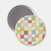 CRAZY QUILT Ronde magneet (Voorkant / Achterkant)