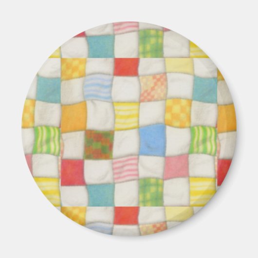 CRAZY QUILT Ronde magneet (Voorkant)