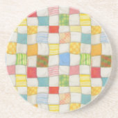 CRAZY QUILT Round Sandstone Onderzetter (Voorkant)