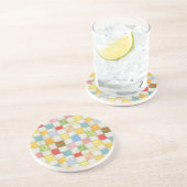 CRAZY QUILT Round Sandstone Onderzetter (Zijkant)