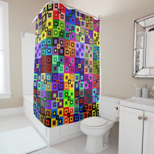Crazy Quilt Shower Curtain Douchegordijn (In situ)