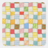 CRAZY QUILT Small Square Stickers (Voorkant)