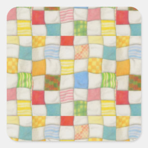 CRAZY QUILT Small Square Stickers