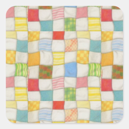CRAZY QUILT Small Square Stickers (Voorkant)