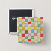 CRAZY QUILT Square Button (Voorkant /achterkant)