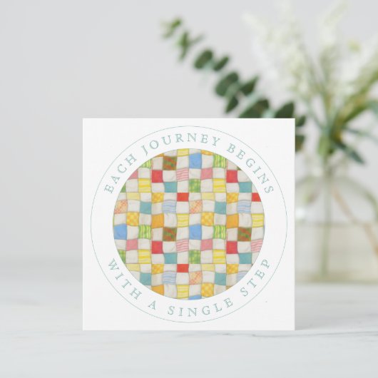 CRAZY QUILT Square Flat Aanmoediging Kaart (Staand voorkant)