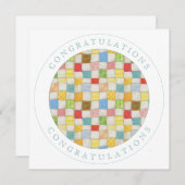 CRAZY QUILT Square Flat Gefeliciteerd Kaart (Voorkant / Achterkant)