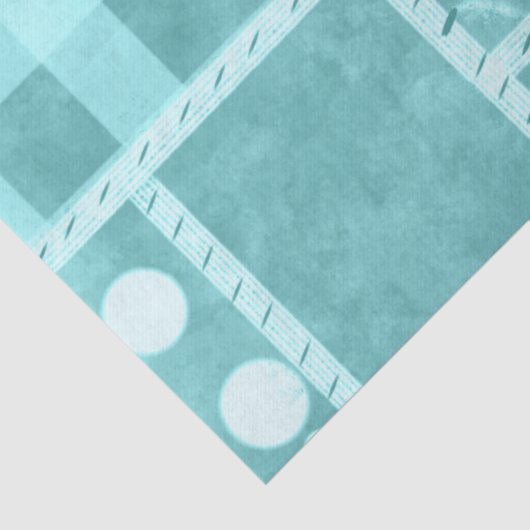 Crazy Quilt Teal Gingham Personalized Decoupage Tissuepapier (Detail)