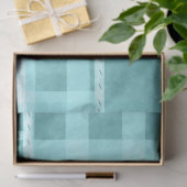 Crazy Quilt Teal Gingham Persoonlijke Decoupage Tissuepapier (Geschenk)