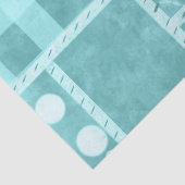 Crazy Quilt Teal Gingham Persoonlijke Decoupage Tissuepapier (Detail)