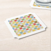 CRAZY QUILT Ticket Papier Onderzetters Wit (Gekanteld)