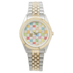CRAZY QUILT Two-Tone Bracelet Watch Horloge