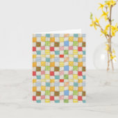 CRAZY QUILT Verjaardagsbriefje Kaart (Gele Bloem)